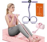 Smart Foot Pedal Puller,6 Tube Pedal Puller Resistance Band with Digital Counter&Handles,Fitness Resistance Bands,Natural Rubber Tension Rope for Full Body Stretching,Provides Stable Resistance (#C)