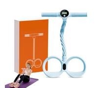 Smart Foot Pedal Puller, 6 Tube Pedal Puller Resistance Band with Digital Counter & Handles, for Full Body Stretching & Yoga (Blue)