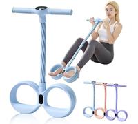 Smart Foot Pedal Puller, 6 Tube Pedal Puller Resistance Band with Digital Counter & Handles, Multifunctional Pedals Pullers Resistance Rope, for Full Body Stretching & Yoga (Blue,with Screen)