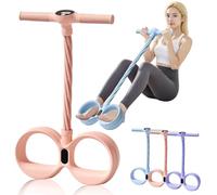 Smart Foot Pedal Puller, 6 Tube Pedal Puller Resistance Band with Digital Counter & Handles, Multifunctional Pedals Pullers Resistance Rope, for Full Body Stretching & Yoga (Pink,with Screen)