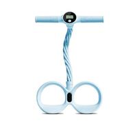 Smart Foot Pedal Puller with Counter, 6 Tube Pedal Puller Resistance Band with Handle, Fitness Resistance Bands with Digital Display for Full Body Stretching & Yoga (Blue)