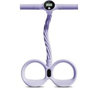 Smart Foot Pedal Puller with Counter, 6-Tube Pedal Puller with Digital Counter & Handles, Smart Foot Pullers for Full Body Stretching, Yoga, Home Workout (Purple)