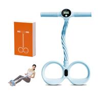 Smart Foot Pedal Puller with Digital Counter, 6-Tube Resistance Bands for Home Workout, Elastic Tension Rope with Handles for Arm & Waist Stretching, Sit Up Exercise Equipment (Blue)