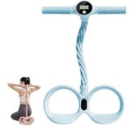 Smart Foot Pedal Puller with Digital Counter, 6-Tubes Resistance Bands, Full Body Workout Equipment for Arms Legs Abdomen Waist, Sit Up Assist Trainer with Handles, Anti-Broken Elastic Rope (Blue)