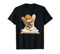 Smart French Bulldog Bookworm Dog with T-Shirt
