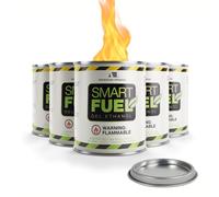 Smart Fuel Bioethanol Gel Fuel Cans - Clean-Burning Bio Ethanol Fireplace Fuel for Indoor & Outdoor Fire Pit, Fireplaces & Tabletop Fire Features - 3 Hour Burn Time - 6 Pack