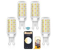 Smart G9 LED Light Bulb, Alexa WiFi LED Light Bulbs, Dimmable No Flicker, 3W 320lm Smart G9 LED Bulb, App Control Compatible with Alexa and Google Home, Voice Control, 4-Pack