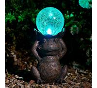 Solar Powered Gazing Frog Decorative Garden Ornament