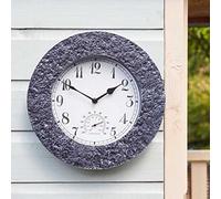 Smart Garden 12in Stonegate Granite Clock & Themometer For Indoor & Outdoor Use