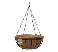 Smart Garden 35cm 14 Inch Metal Saxon Metal Hanging Basket Black Planter Liner