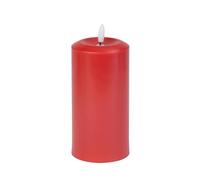 Smart Garden 18cm Faux Flame Pillar Candle - Red - LED Battery Operated Flameless Candle with Flickering Flame Effect - Indoor Christmas Decoration