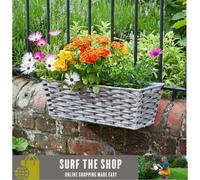 Smart Garden 19” Bari Faux Rattan Planter - Soft Grey