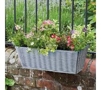 Smart Garden 19" Slate Faux Rattan Planter