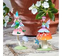 Smart Garden 2 Girl Boy Sitting Mushroom Cute Forest Friends Pixie Fairy Ornament
