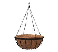 Smart Garden 35cm 14 Inch Metal Saxon Metal Hanging Basket Black Planter Liner