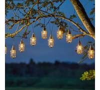 4.7M Suri Metal Cage Solar LED String Lights - 10 Lights