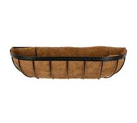 Smart Garden 60cm 24 Inch Saxon Metal Wall Trough Basket Black Planter Liner