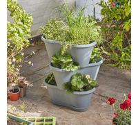 Smart Garden 67 X 40Cm 4 Stackable Planters - Slate