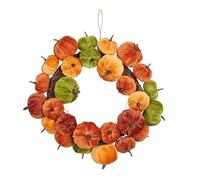 Smart Garden Autumn Wreath with Mini Plush Pumpkins Halloween Decoration 40cm Orange/Green Autumn Wreath Decoration Pumpkin Décor Hanging Decoration Autumnal Decoration Perfect for Front Door Windows