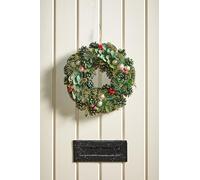 Smart Garden BaublePine Wreath 30 cm - Green Pinecone & Bauble Christmas Door Decoration with Hanging Loop