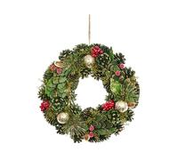 Smart Garden BaublePine Wreath 36 cm - Green Pinecone & Bauble Christmas Door Decoration with Hanging Loop