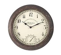 Smart Garden Bickerton Indoor Outdoor Garden Clock 12" / 30cm | Temperature Gauge Wall Clock