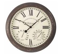 Smart Garden Bickerton Rustic Wall Clock & Thermometer & Hygrometer - 38Cm Diameter