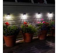 4 Pack Solar Garden Wall Light White LED - 7.5cm SuperBright by Smart Solar