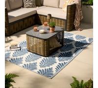 Smart Garden Blue Leaf Large Outdoor Rug, (L)210Cm X (W)150Cm