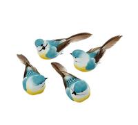 Smart Garden Blue Tit Decorations - 4 Pack Clip-On Birds - Realistic Feather Effect - Tree, Wreath & Garland Décor - 5 x 11 cm