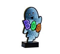 Smart Garden BooFinity Light - 28cm LED Ghost Halloween Decoration with Infinity Mirror Effect - Multicolour Battery Operated Light Up Ornament with Double Sided Design