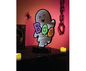Smart Garden BooFinity Light - 28cm LED Ghost Halloween Decoration with Infinity Mirror Effect - Multicolour Battery Operated Light Up Ornament with Double Sided Design