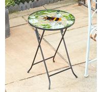 Smart Garden Bumble Bee Glass Garden Side Table Folding Indoor Outdoor