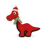 Smart Garden Christmas Dinosaur with Scarf Squeaky Dog Toy - Red - 29cm - Christmas Dog Toy - Perfect Present for Dogs, Festive Dog Gift, Soft Squeaky Dog Toy