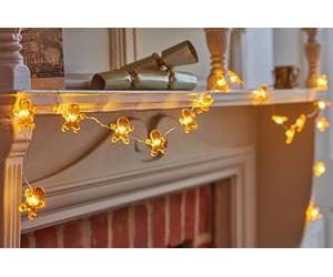 Smart Garden Christmas Gingerbread Man String Lights Set of 20 - Warm White LEDs - Indoor Use - 1.9 Metre - Auto Timer Function - Christmas Decoration, Festive Lights Décor