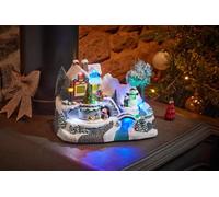 Smart Garden Christmas Light Up Musical Santa's Village Snow Scene - 16cm x 23cm x 15cm - Hand Painted Christmas Decoration - Novelty Christmas Décor - Battery and USB Powered