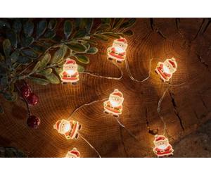 Smart Garden Christmas Santa String Lights Set of 20 - Warm White LEDs - Indoor Use - 1.9 Metre - Auto Timer Function - Christmas Decoration, Festive Lights Décor