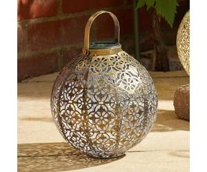 Smart Garden Damasquette Solar Powered LED Silhouette Lantern Gold 18cm