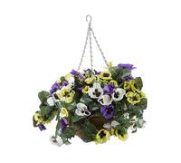Smart Garden Faux Decor Pansy Pourri Faux Hanging Basket