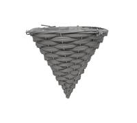 Smart Garden Faux Rattan Grey Cone Plastic Hanging Basket, 35Cm