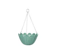 Smart Garden Faux Rattan Weaved Green Semi-Circle Plastic Hanging Basket, 35Cm
