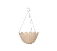 Smart Garden Faux Rattan Weaved Natural Semi-Circle Plastic Hanging Basket, 35Cm