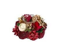 Smart Garden Festive Fir Solo Candle Holder - Rustic Pinecone & Floral Christmas Table Decoration