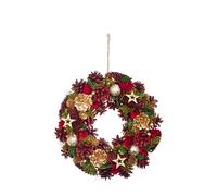 Smart Garden Festive Fir Wreath - 36 cm Rustic Pinecone & Floral Christmas Decoration