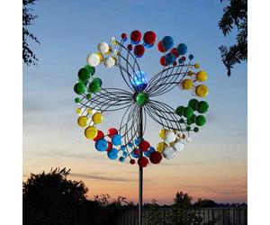 Smart Garden Flamboya Harlequin Illuminated Wind Spinner Solar Powered LED 2.13M