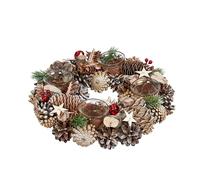 Smart Garden Frosted Star Candle Holder - Pinecones, Foliage and Stars - 33cm - Christmas Candle Holder - Christmas Table Décor Festive Xmas Decoration