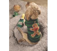 Smart Garden Gingerbread Christmas Jumper for Dogs - 40cm - Green with Gingerbread Man and Red Bow Tie - Adorable Christmas Dog Accessory, Festive Jumper