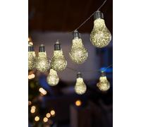 Smart Garden GlitterBulb String Lights Silver - Set of 10 Warm White LED Battery-Operated Bulbs - Indoor Christmas String Lights 2.7 m