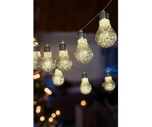 Smart Garden GlitterBulb String Lights Silver - Set of 10 Warm White LED Battery-Operated Bulbs - Indoor Christmas String Lights 2.7 m