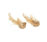 Smart Garden Gold Glitter Bird Decorations - 2 Pack Clip-On Birds - Elegant Christmas Tree, Wreath & Garland Décor - 6 x 18 cm